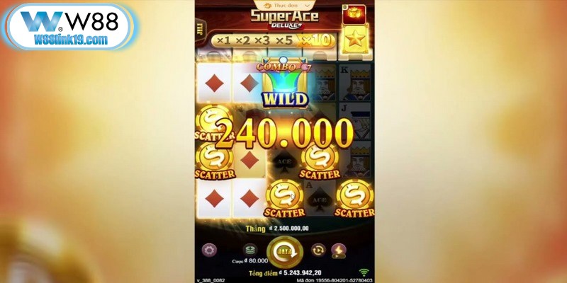 Super ACE Nổ Hũ W88 - Bí Kíp Chinh Phục Jackpot Từ Cao Thủ 8 Bạn cần thu thập đủ 3 biểu tượng Scatter để kích hoạt free